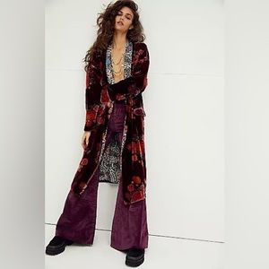 Free People Velvet Wild Nights Duster